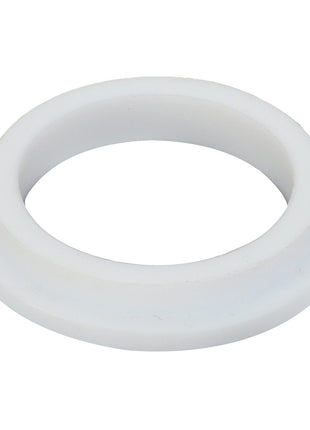 A circular white rubber gasket with a beveled edge designed for sealing applications, known as the AGCO Bush - Ag000801 from AGCO. No current product description available.