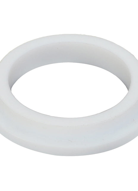 A circular white rubber gasket with a beveled edge designed for sealing applications, known as the AGCO Bush - Ag000801 from AGCO. No current product description available.