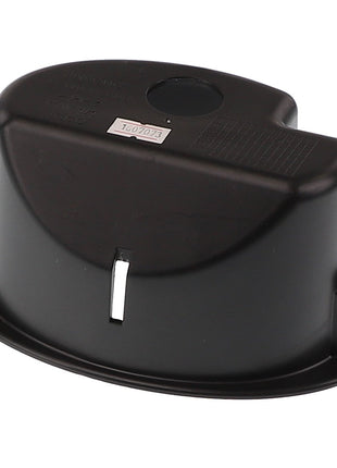 The AGCO Protecting Cover - Acw0368600 features a black plastic cover with a flat surface and three semicircular cutouts at the bottom edge. It also has a small rectangular label with the number on the top. No additional product description information is available beyond this summary.