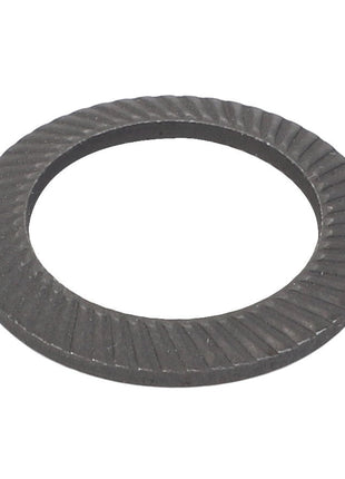 The AGCO Toothlock Washer - F210301020060 is a metal serrated lock washer with ridges, designed for securing bolts and preventing them from loosening. Please note: No current product description available for other specifications.