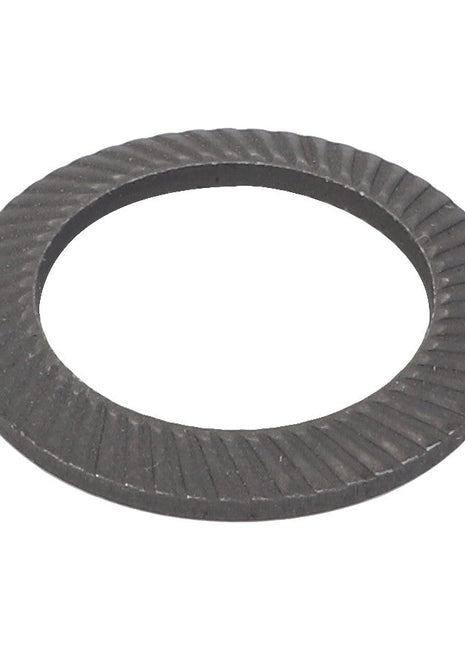The AGCO Toothlock Washer - F210301020060 is a metal serrated lock washer with ridges, designed for securing bolts and preventing them from loosening. Please note: No current product description available for other specifications.