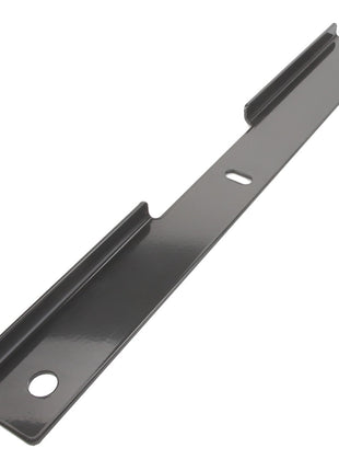 AGCO | Bracket - Acw2066970 by AGCO is a black metal bracket with two flanges and three holes, ideal for mounting or securing objects.