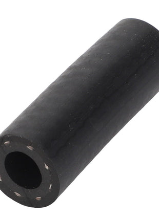 A close-up of the AGCO Hose - Acp0328070, a sleek black cylindrical rubber hose with a hollow center, likely used for industrial or automotive applications.