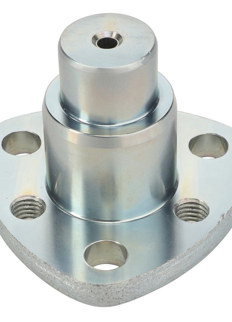 Introducing the AGCO | PIVOT - 0.010.0043.0, a tri-lobed metal flange featuring a central cylindrical protrusion. It includes three bolt holes evenly spaced around the base perimeter for secure installation. For further details or assistance with ordering, please refer to our product description or contact our support team.