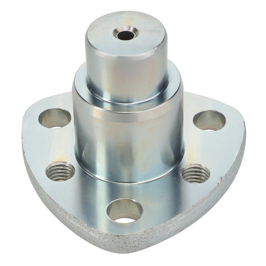 Introducing the AGCO | PIVOT - 0.010.0043.0, a tri-lobed metal flange featuring a central cylindrical protrusion. It includes three bolt holes evenly spaced around the base perimeter for secure installation. For further details or assistance with ordering, please refer to our product description or contact our support team.