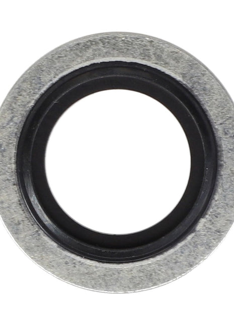 Top view of the AGCO | SEAL - D49070022, a metal and rubber O-ring washer typically used for sealing and preventing leaks in plumbing and industrial applications. No current product description information is available.