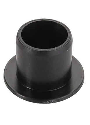 The AGCO Bush - Acp0488540 by AGCO is a black plastic cylindrical bushing with a flanged base, expertly designed for secure fitting and longevity.