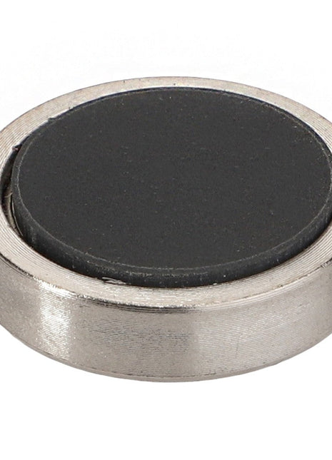 The AGCO | Magnet - Acw2025990 is a circular neodymium magnet encased in silver metal with a sleek black inner surface.