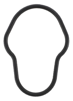 A black, rubber gasket in the shape of an irregular oval with indents on two sides, viewed against a white background. This product is the AGCO O-Ring - La2830156 by AGCO.