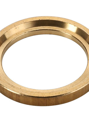 A detailed view of the AGCO BACKUP RING - CH185-9772, featuring a brass ring-shaped washer with a smooth finish and a subtle bevel on the inner edge.