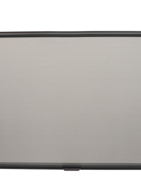 An AGCO warning decal, model ACP0540000, featuring a beige roller shade with black top and bottom bars, is showcased against a plain background, highlighting its durable quality.