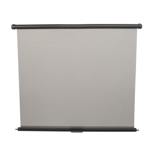 An AGCO warning decal, model ACP0540000, featuring a beige roller shade with black top and bottom bars, is showcased against a plain background, highlighting its durable quality.