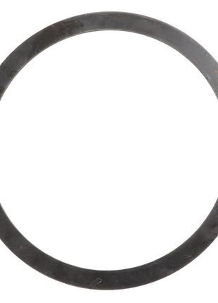 The AGCO Shim - F380303020343, a black circular metal ring with a smooth surface, is displayed against a white background. No current product description available.