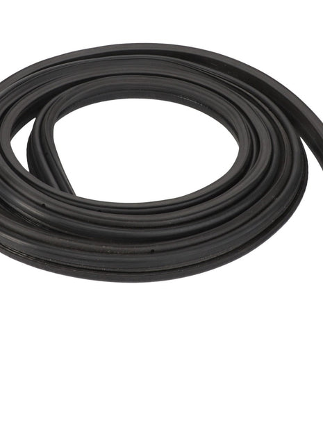 The AGCO | Gasket - Acp0327150, a coiled black rubber seal with a hollow center, designed for use in automotive or household applications to prevent leaks or drafts, currently has *No Product Description Available*.