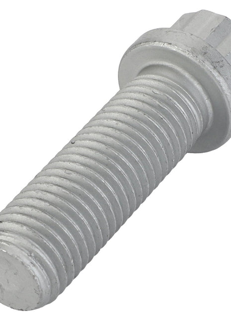 The AGCO Screw 12 Points Flange Head - Acw4076020 is a high-quality fastening solution from the renowned brand AGCO, featuring a silver finish, threaded shaft, and ridged sides designed for securely fastening materials.