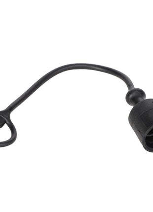 The AGCO | CAP - AL5044129 is a black plastic dust cap featuring a flexible tether and a loop for securing to a plug or socket. No additional product description information is currently available.