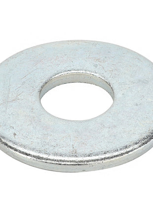 A detailed close-up image showcases the AGCO | WASHER - D20400434 with a central hole, highlighting its precise engineering and smooth finish.