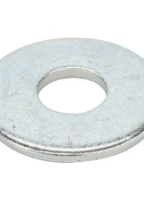 A detailed close-up image showcases the AGCO | WASHER - D20400434 with a central hole, highlighting its precise engineering and smooth finish.