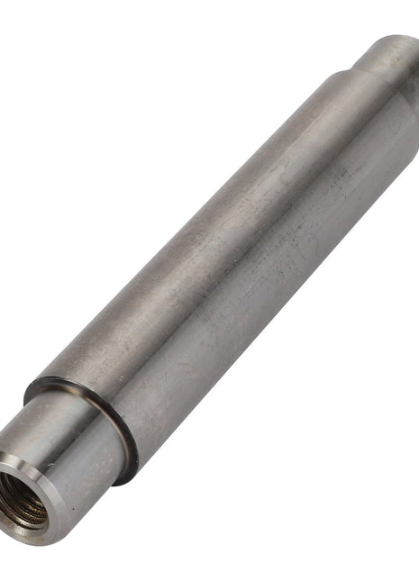A cylindrical metal rod with threaded ends and a smooth surface, specifically the AGCO | Hinge Bolt - Fel150654, likely used as a mechanical component or custom fitting.