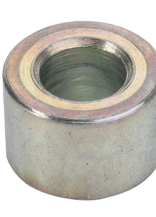 The AGCO Spacer Bushing - 6317132M1 is a cylindrical metal bushing featuring an inner threaded opening, designed for mechanical or structural support. Currently, there is no detailed product description available for this item.
