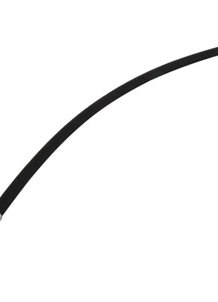 The AGCO Hydraulic Hose - Acx2434040 is a durable black flexible hose with sturdy metal connectors at each end, designed for efficient fluid or gas transfer.