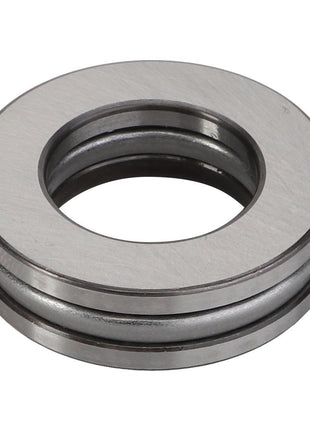 The AGCO Bearing - La26800780, manufactured by AGCO, is a metallic mechanical seal with a central aperture and a cylindrical structure, featuring two concentric grooves around its circumference.