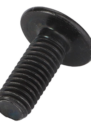 A close-up of the AGCO Hex Socket Screw - Acx2652390, a black metal screw with a flat, round head and threaded shaft.