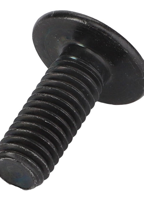 A close-up of the AGCO Hex Socket Screw - Acx2652390, a black metal screw with a flat, round head and threaded shaft.