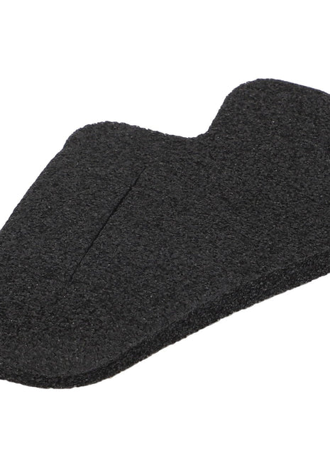 The AGCO Gasket - Acw1079490, featuring a black foam construction, has a rounded rectangular shape with an extended tab on one end. No additional product details are currently available.