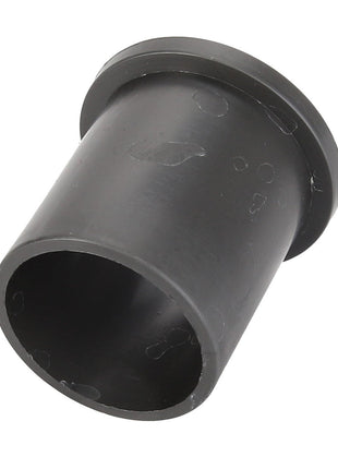 A black cylindrical plastic bushing with a wider flanged top end, AGCO | BUSH - D43315600, by AGCO, though no current product description information is available.