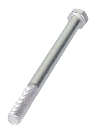 Close-up of a single AGCO | HEXAGONAL BOLT - ACP0396500 made from galvanized steel, featuring a threaded end and hexagonal head. Before ordering, consult our Support Team for any specific needs or questions.