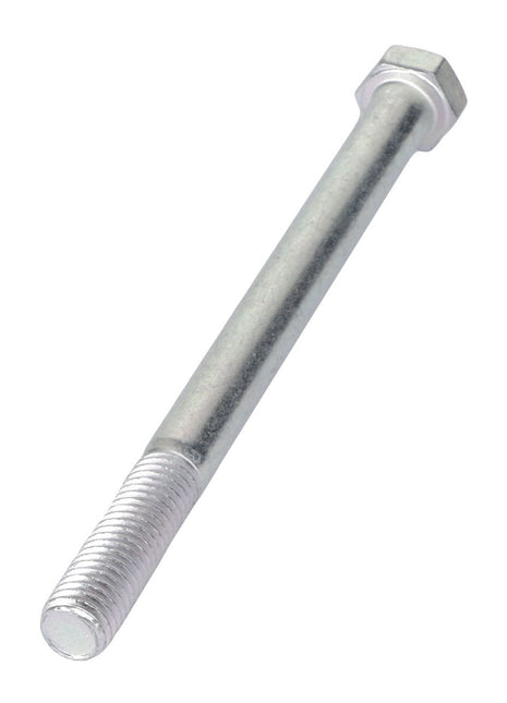 Close-up of a single AGCO | HEXAGONAL BOLT - ACP0396500 made from galvanized steel, featuring a threaded end and hexagonal head. Before ordering, consult our Support Team for any specific needs or questions.