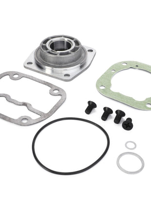 The AGCO Seal Kit - F385880020070 is a mechanical component set that includes a metal housing, gaskets, an O-ring, screws, and a washer. No current product description is available.