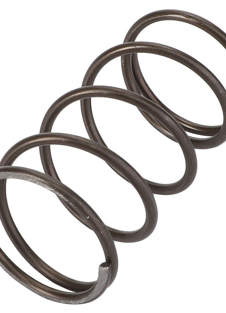 Close-up view of an AGCO compression spring (model: F822100070060) with four coils, appearing slightly worn with visible discoloration and texture variations. No current product description information is available for this item.