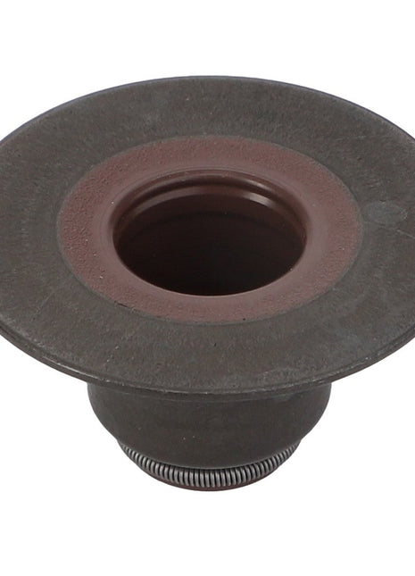 No current product description available for the AGCO Radial Sealing Ring - Acp0676140, featuring a metal valve seat with a circular opening in the center and a coiled spring at the bottom.