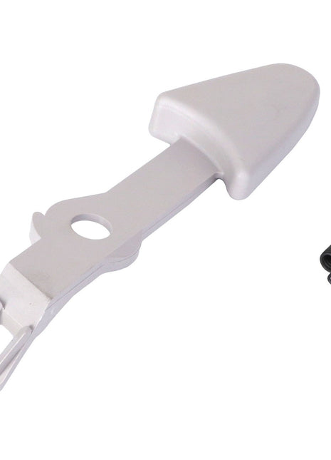 A product image showcasing AGCO | Lever - F312500031310, featuring a silver metal hook and a small, black coiled spring against a white background. No current product description available.