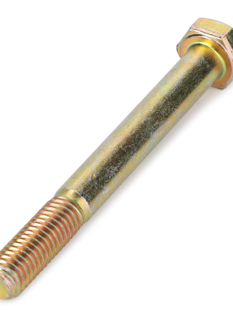 The AGCO Hex Cap Screw - La15214021, a robust metallic fastener with a hexagonal head and threaded end, is esteemed for its durability and versatility.