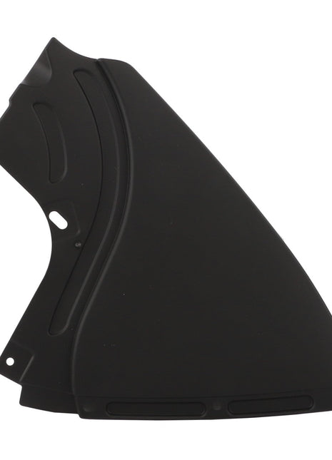 The AGCO Left Hand Protection (model Acw2075750) is a black, curved automotive part featuring several holes and ridges, shown isolated on a white background. No current product description information is available.