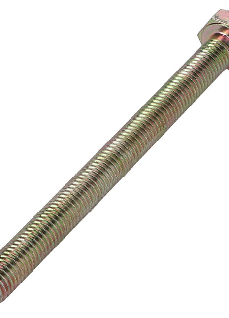 The AGCO Hexagonal Head Bolt - 0901-21-26-00 by AGCO is a sturdy, metallic fastener featuring a fully threaded shaft for secure fastening.