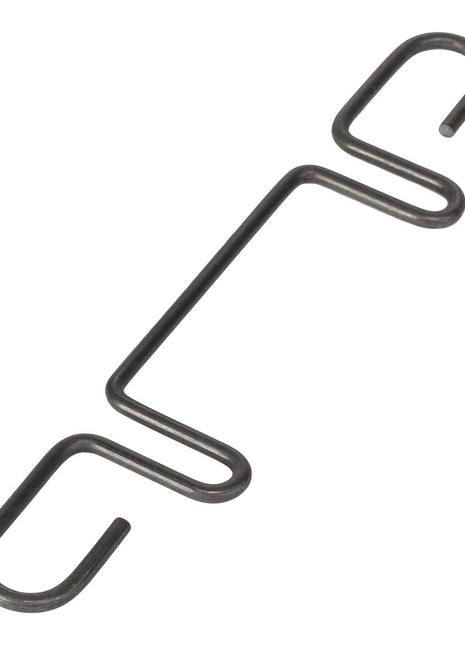 The AGCO | RETAINING CLIP - AG263035 is a metal clip featuring two elongated loops at each end and a zigzag pattern in the middle. No current product description information is available for this item.