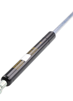 Introducing the AGCO Gas Spring - Acw1093270: a telescopic gas strut designed with a sleek black cylinder and polished silver metal ends. Ideal for various applications, this product from AGCO offers both reliability and elegance.