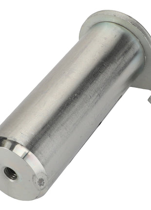 The AGCO Pin - Acp0294150 is a cylindrical metal object featuring a threaded hole on one end and a curved flange on the other.