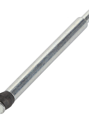 A sleek metal cylindrical object, the AGCO Pin - Acw0829430, features a rubber stopper near one end and a small protrusion at the other, perfectly isolated against a pristine white background.