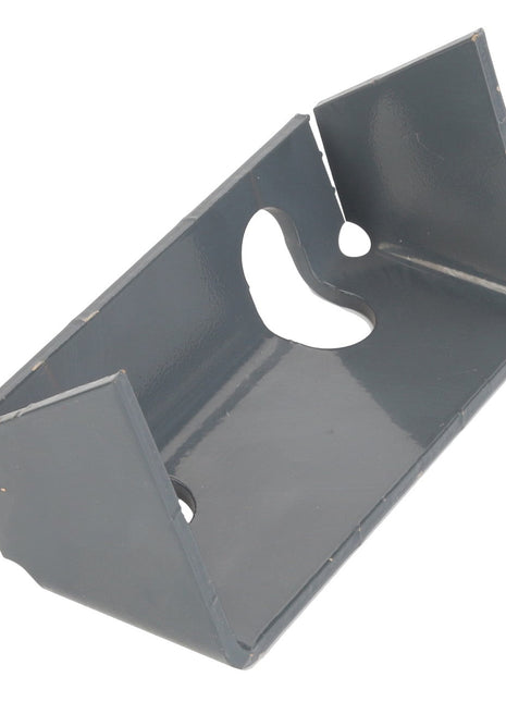 The AGCO | BRACKET - D28283119 is a gray, metallic wall mount bracket with a hollow center and two screw holes. This product is currently unavailable.