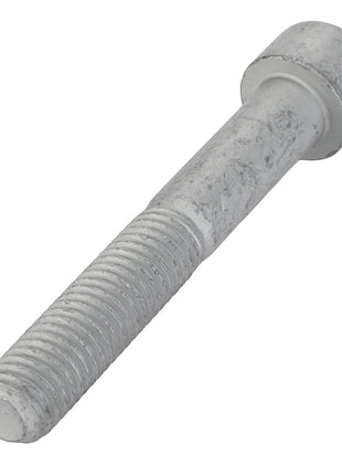 Close-up of the AGCO | Socket Head Bolt - F100002234177, featuring a metallic hex socket cap screw with threading along the shaft and a cylindrical head. Brand: AGCO.