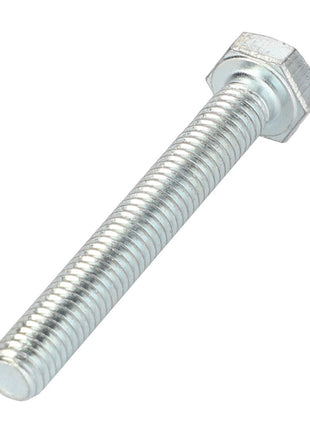 The AGCO | Hex Cap Screw - La15212821, a metal bolt with a hexagonal head and threaded shank from the brand AGCO, is isolated on a white background.