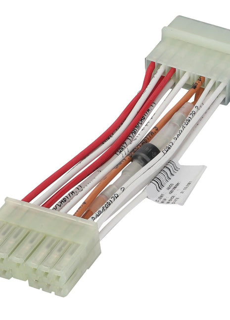 Image of the AGCO Harness - 4280086M1 featuring multiple colored wires and white plastic connectors at both ends. No current product description available.