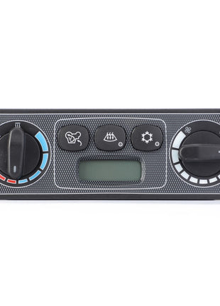 The AGCO | Control Box - Acw214632A by AGCO is a vehicle climate control panel featuring knobs for adjusting temperature and fan speed, along with buttons to select various ventilation modes.