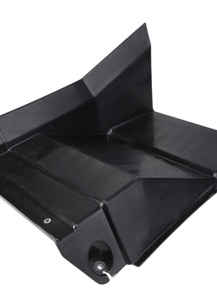 The AGCO | Panel - Acw1232330 is a black, angular molded plastic component with a flat base and raised edges, showcasing various folds and contours. No current product description information available.
