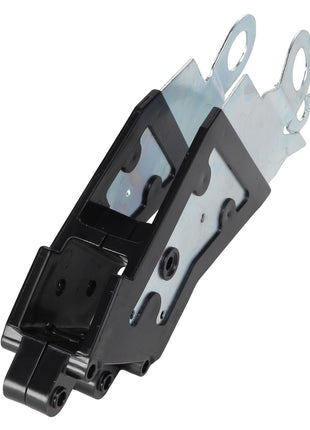 Close-up of the AGCO | Bracket - Acx2051830 by AGCO, featuring a black and silver metal construction with mounting holes and an angular design, likely intended for automotive or industrial applications. No additional product description information is available at this time.